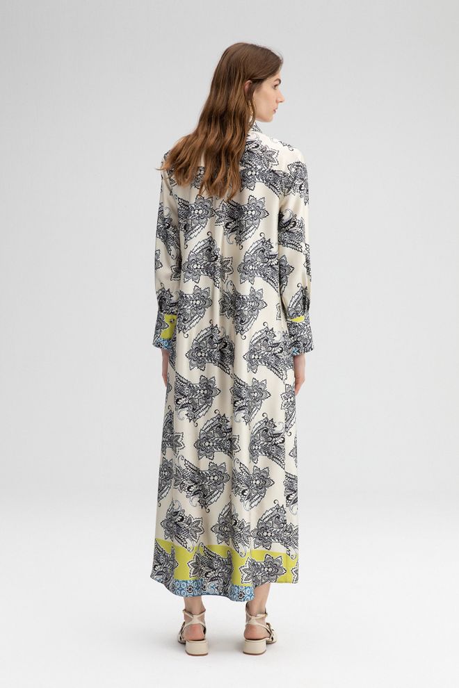 Touche Prive White Floral Maxi Shirt Dress With Polo Neck Wholesale Clothing Lounge