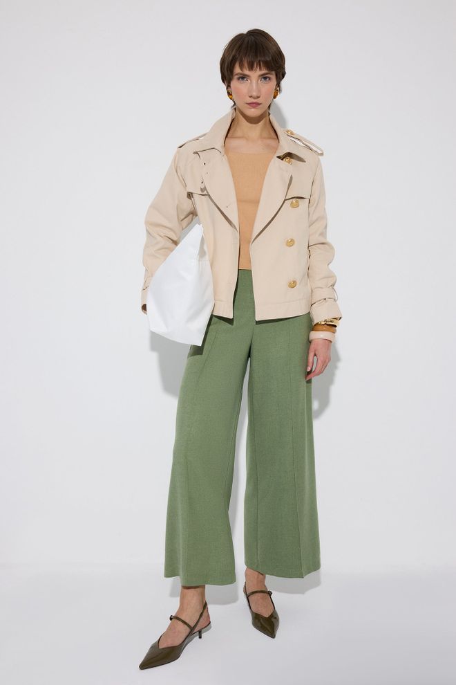 Touche Prive Zielone Eleganckie Spodnie Palazzo Hurtowa sprzedaż odzieży 1