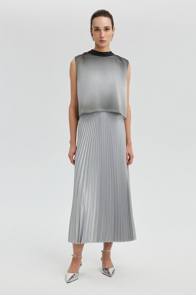 Touche Prive Серая Элегантная Формальная Винтажная Блузка Оптовая продажа одежды Повседневный