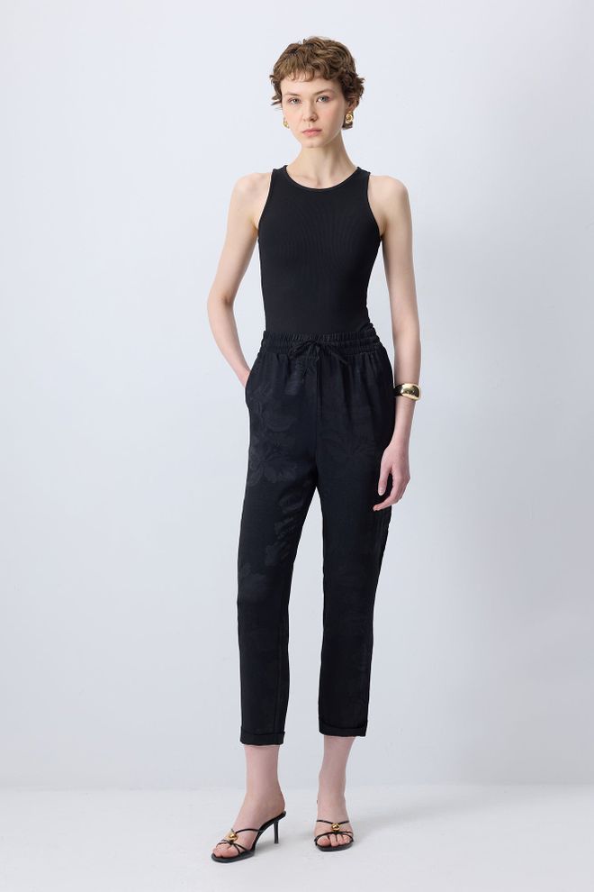 Touche Prive Siyah Zarif Gündelik Havuç Pantolon Toptan Giyim Gündelik