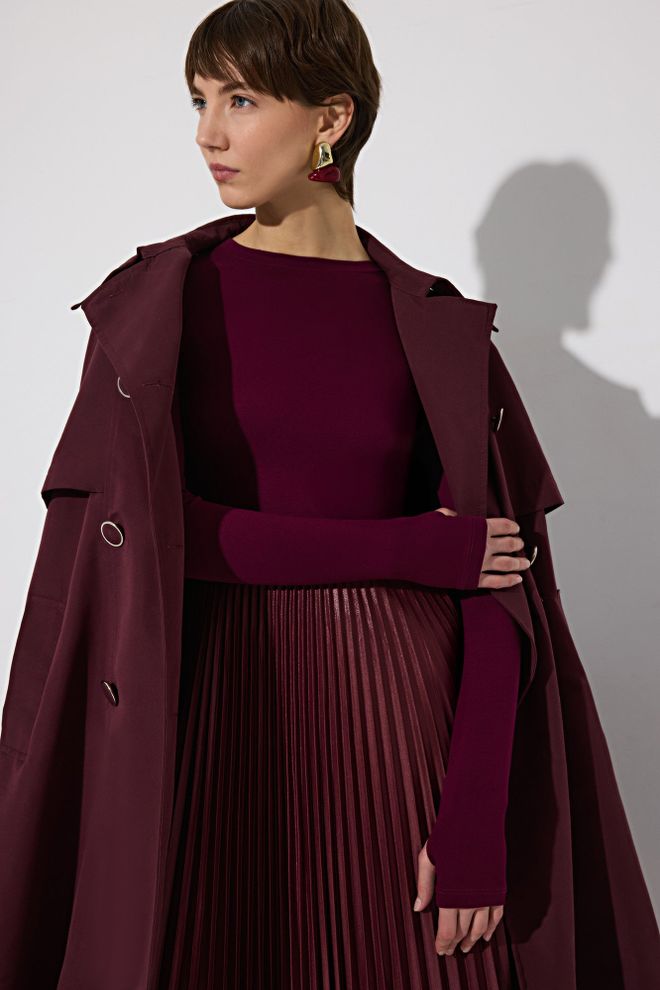 Touche Prive Μπλούζα Μπορντό Με Εξτρα Μακριά Μανίκια Χονδρικό εμπόριο ενδυμάτων Casual