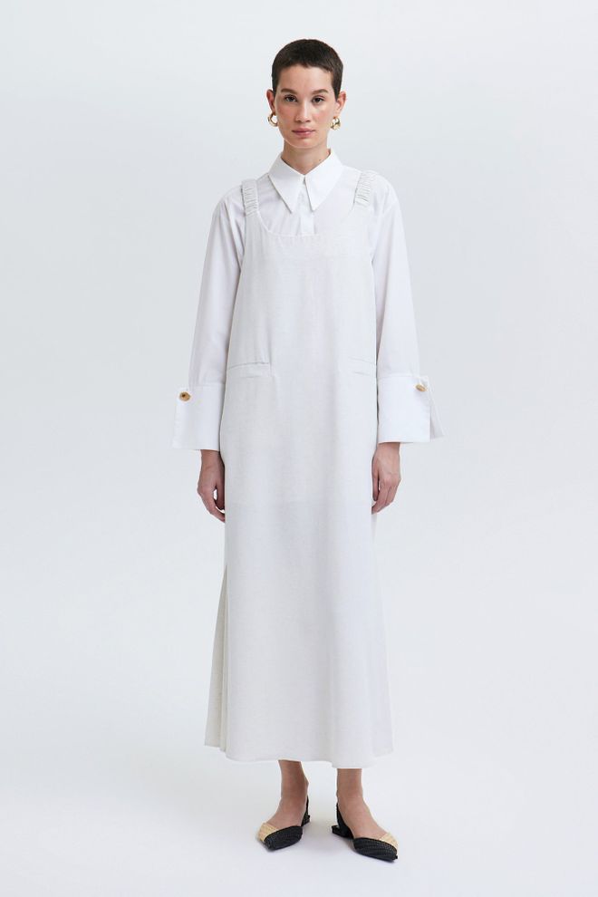 Touche Prive White Maxi Modest Elegant Formal Dress Wholesale Clothing 1