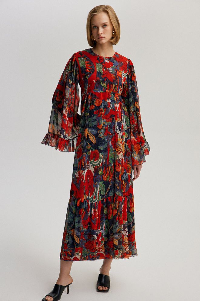 Touche Prive Vestido Rojo Boho Elegante Largo Hasta El Suelo Ropa al por mayor Casual