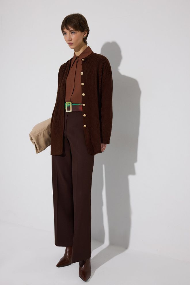 Touche Prive Cardigan Maro Casual Elegant Vintage Îmbrăcăminte cu ridicata Casual