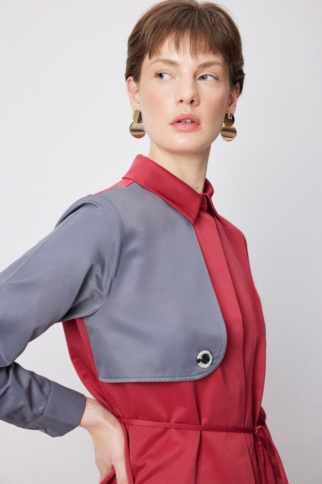 Touche Prive Red Casual Formal Elegant Shirt Wholesale Clothing Casual