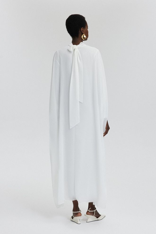 Touche Prive White Modest Elegant Formal Kaftan Dress Wholesale Clothing Formal