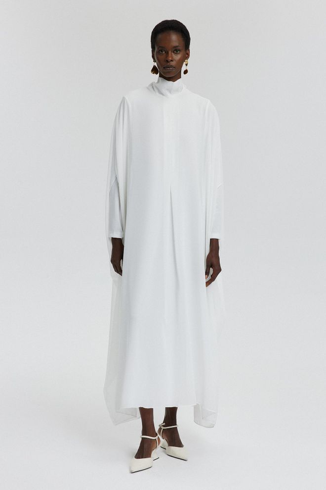 Touche Prive White Modest Elegant Formal Kaftan Dress Wholesale Clothing Modest