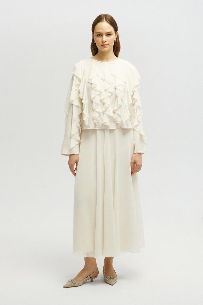 Touche Prive Ασπρη Κομψή Επίσημη Vintage Μπλούζα Χονδρικό εμπόριο ενδυμάτων Απλό