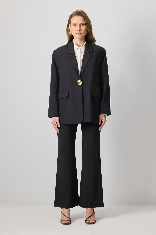 Touche Prive Черно Едноредово Яке Дрехи на едро Небрежен