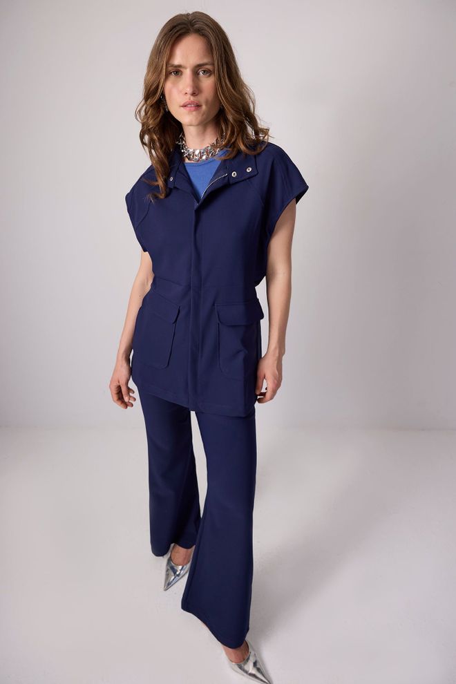 Touche Prive Chaleco Azul Marino Casual Deporte Elegante Ropa al por mayor Casual