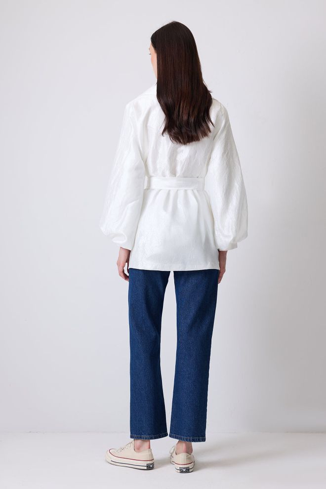 Touche Prive Бела Јакна Са Једним Редом Дугмади Велепродаја одеће Неформалан