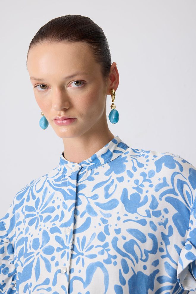 Touche Prive Stone Swinging Flat Earrings Wholesale Clothing 0