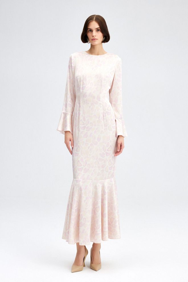 Touche Prive Elegant Pink Fit And Flare Dress Wholesale Clothing Modest