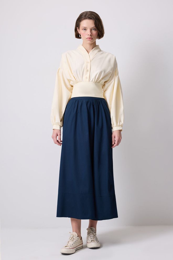 Touche Prive Бежов Скромен Елегантен Винтидж Комплект Дрехи на едро Скромна мода