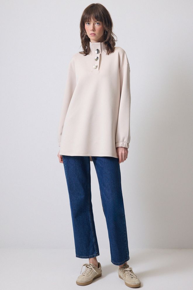 Touche Prive Túnica Beige Casual Elegante Oversize Ropa al por mayor Modesto