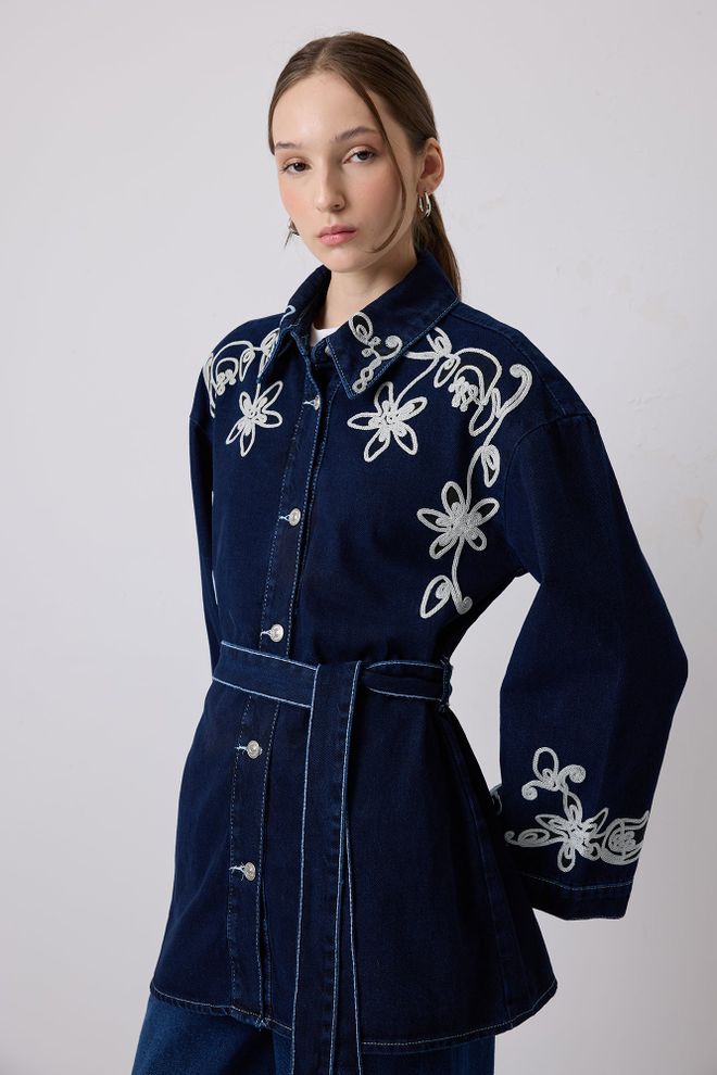 Touche Prive Navy Blue Overshirt Jacket Wholesale Clothing Casual