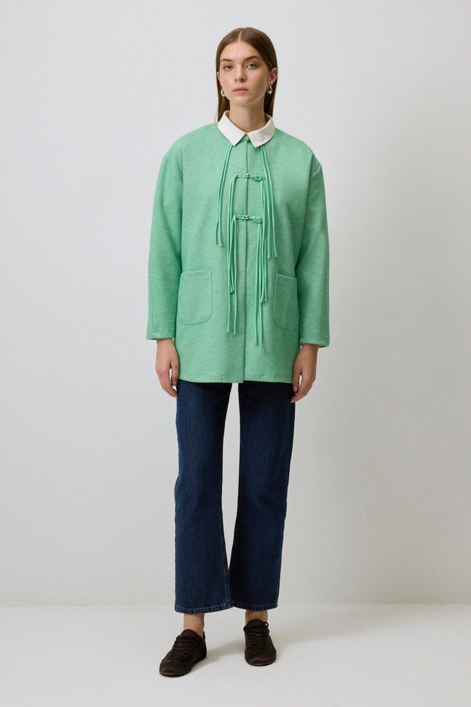 Touche Prive Chaqueta Camisa Verde Con Cierre De Botón A Presión Ropa al por mayor Modesto