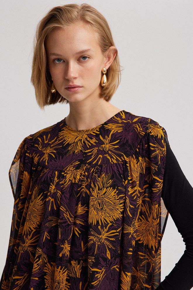 Touche Prive Yellow Boho Floral Maxi Dress With Long Sleeves Wholesale Clothing Lounge