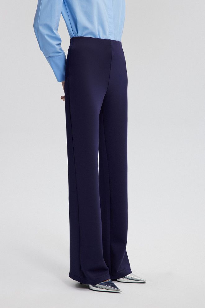 Touche Prive Pantalón Palazzo Elegante Formal Azul Marino Ropa al por mayor Formal