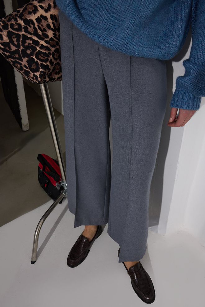 Touche Prive Szare Casual Eleganckie Spodnie Palazzo Hurtowa sprzedaż odzieży Wiosna