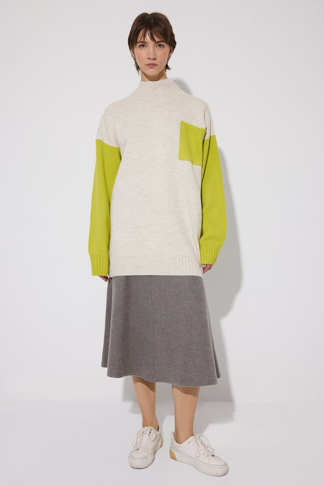 Touche Prive Smėlio Spalvos Kasdienė Kukli Tunika Su Aukštu Kaklu Didmeninė prekyba drabužiais 1