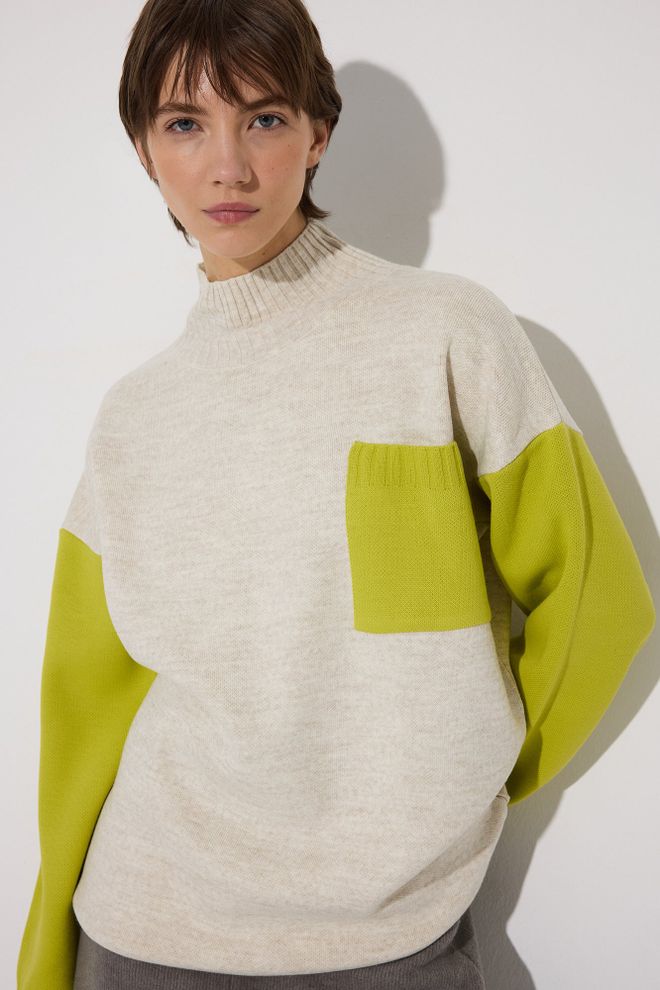 Touche Prive Túnica Beige Casual Modesta Con Cuello Alto Ropa al por mayor Modesto