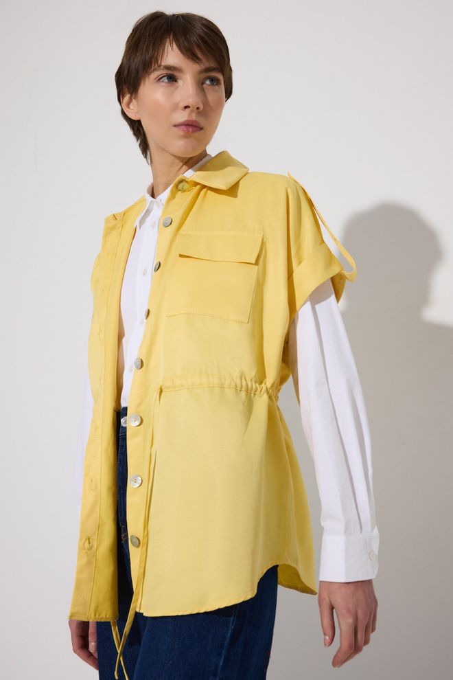 Touche Prive Żółta Casual Uliczna Elegancka Koszula Hurtowa sprzedaż odzieży Wiosna