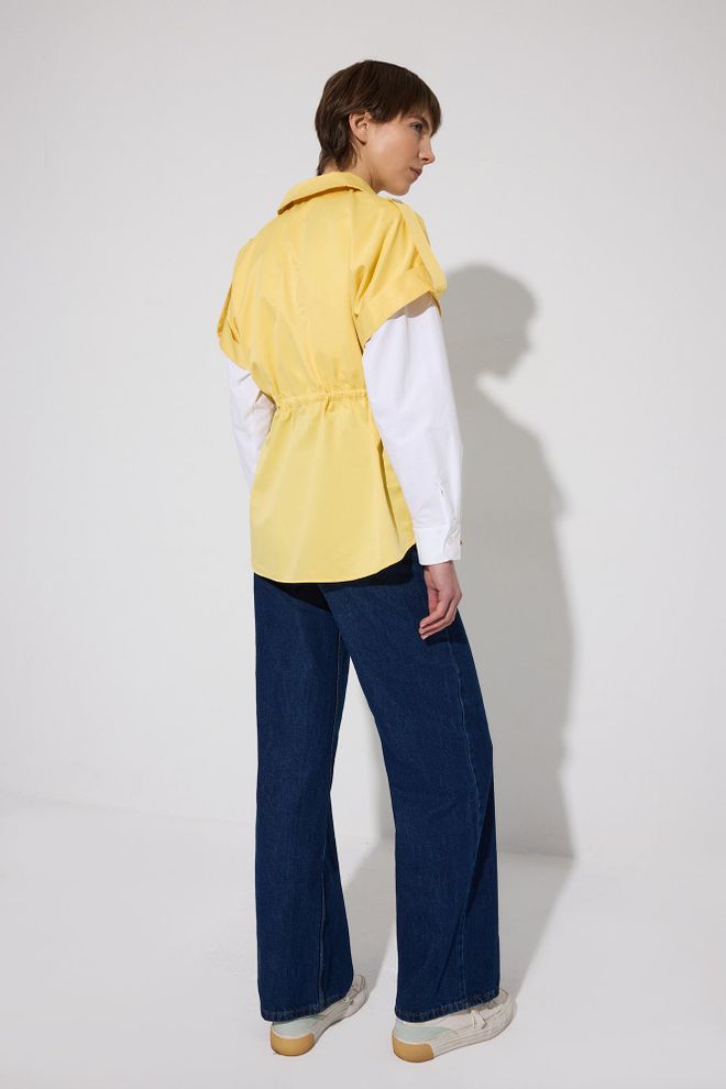 Touche Prive Żółta Casual Uliczna Elegancka Koszula Hurtowa sprzedaż odzieży Odzież uliczna