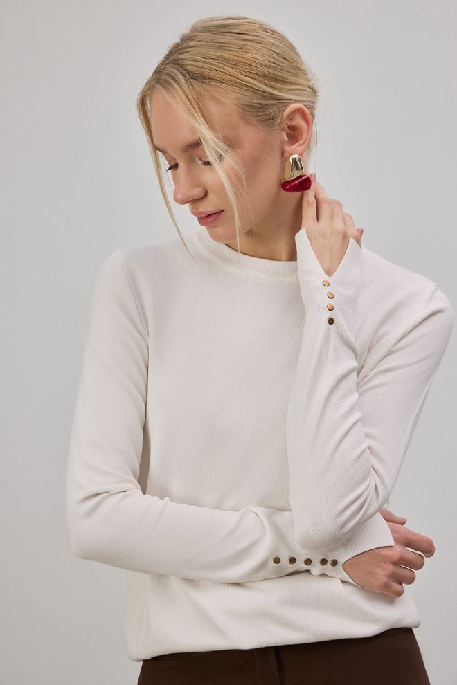 Touche Prive سترة أبيض بفت Slim Fit أنيق كاجوال ملابس بالجملة غير رسمي