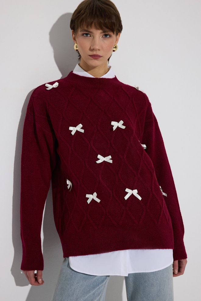 Touche Prive Camisola Vermelho Clarete Xadrez Tamanho Grande Roupas por atacado Casual