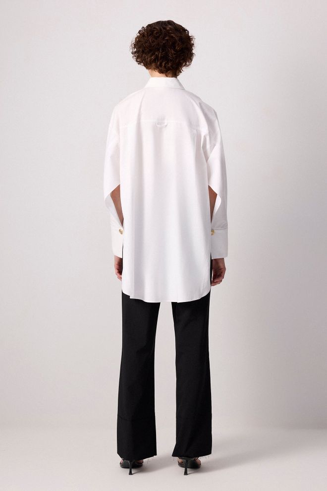 Touche Prive Pantaloni Palazzo Neri Gamba Larga Vita Alta Abbigliamento all'ingrosso Casuale