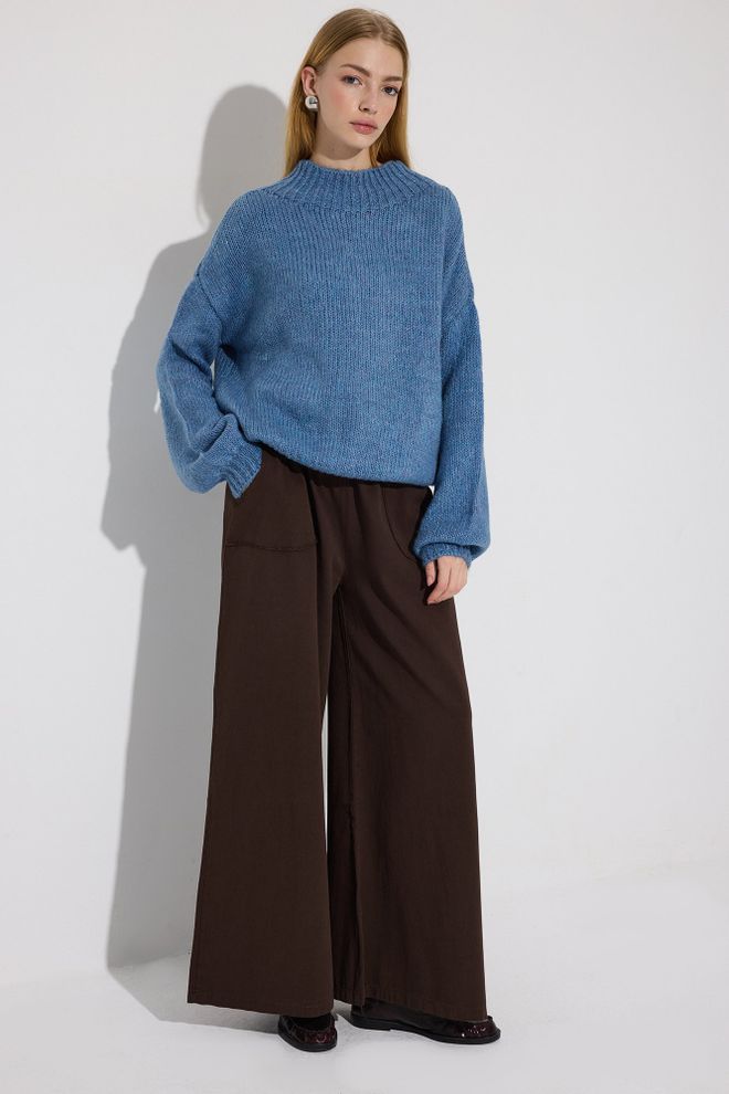 Touche Prive Jersey Azul Sobredimensionado Con Cuello Alto Ropa al por mayor Casual