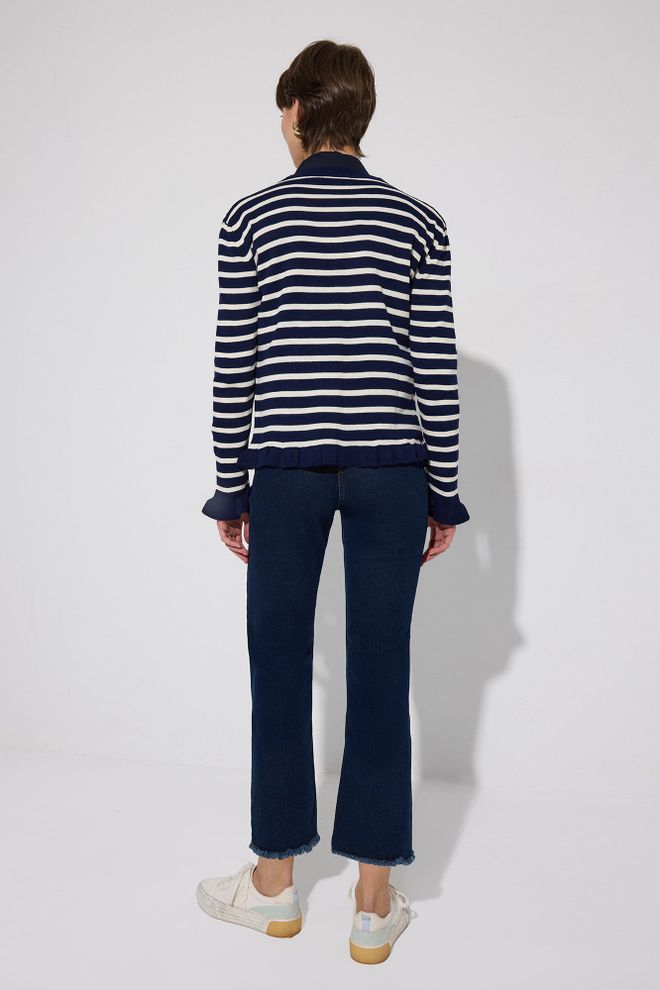 Touche Prive Кежуал Кардиган Морнарско Плаве Боје Са Пругама Велепродаја одеће Неформалан