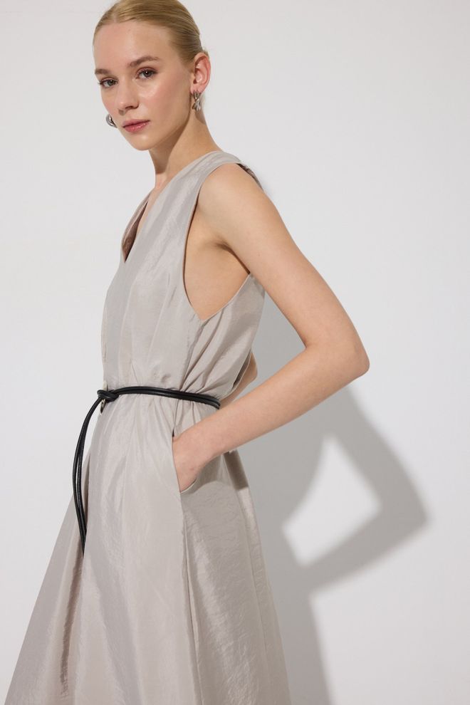 Touche Prive Bej Zarif Resmi A Kesim Elbise Toptan Giyim İş