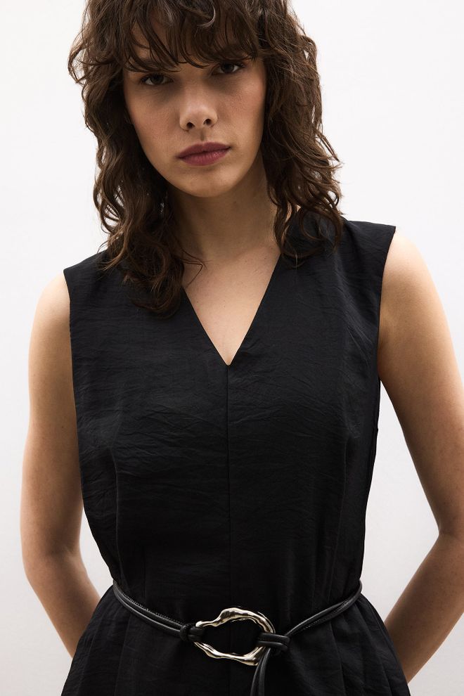 Touche Prive Siyah Zarif A Kesim Maksi Elbise Toptan Giyim Bahar