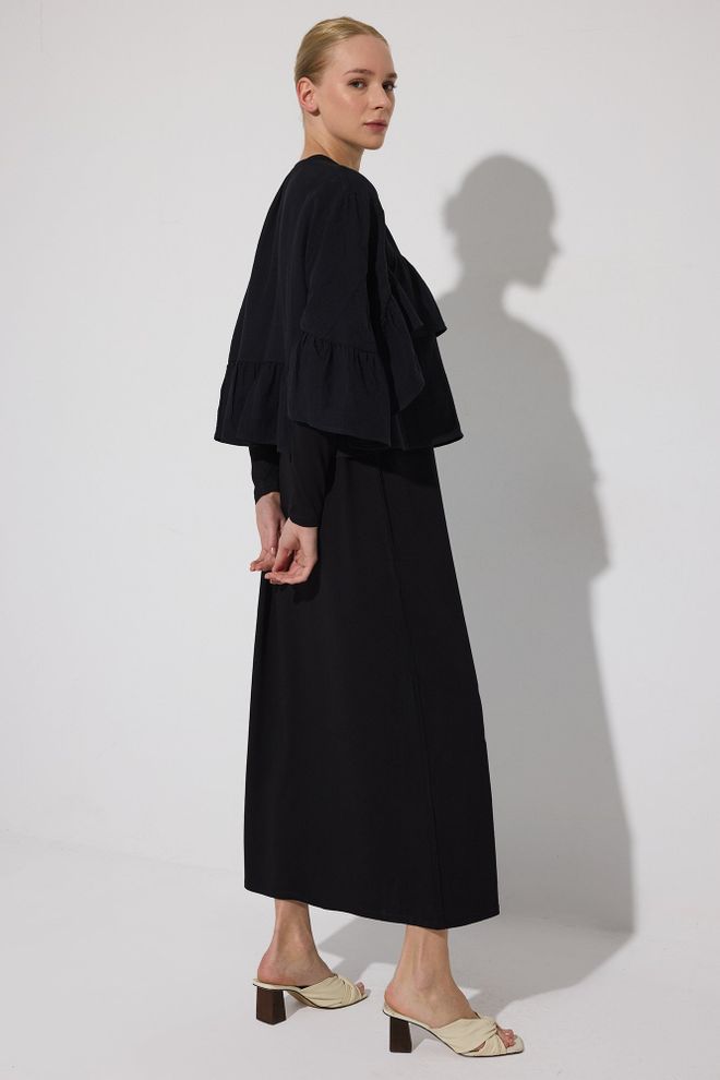 Touche Prive Black Elegant Formal Shirt With Bell Sleeves Wholesale Clothing Spring