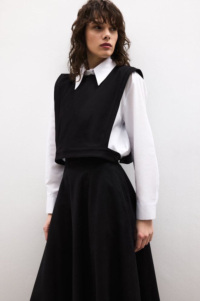 Touche Prive Siyah Resmi Gömlek Polo Yaka Ve Düğmeli Kapatma Toptan Giyim Kokteyl