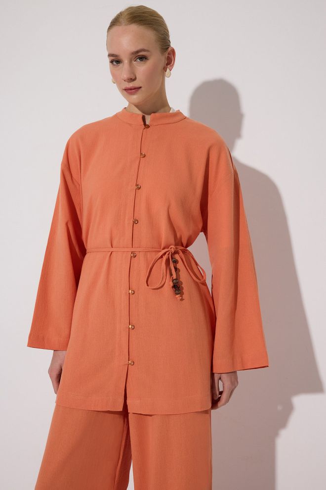 Touche Prive Oranje Elegant Oversized Palazzo Set Groothandel Kleding 1