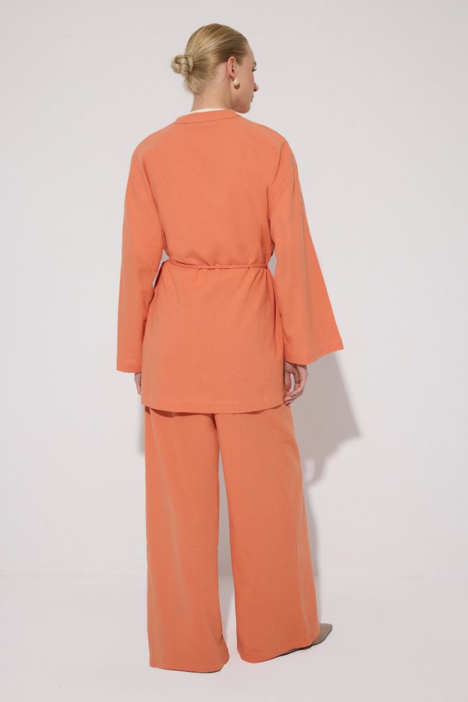 Touche Prive Oranje Elegant Oversized Palazzo Set Groothandel Kleding Lente