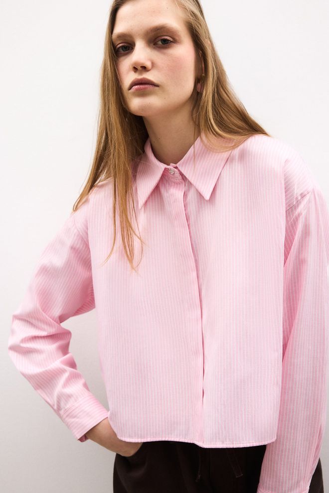 Touche Prive Pink Striped Oversized Fit Shirt Wholesale Clothing Lounge