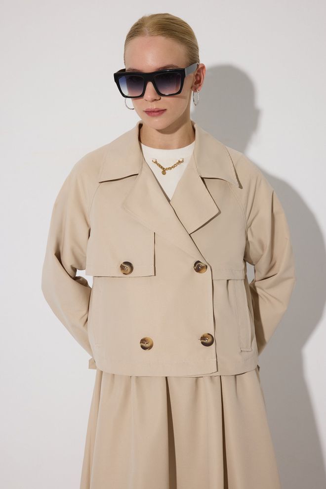 Touche Prive Beige Elegant Set With Flared Maxi Skirt Wholesale Clothing Lounge