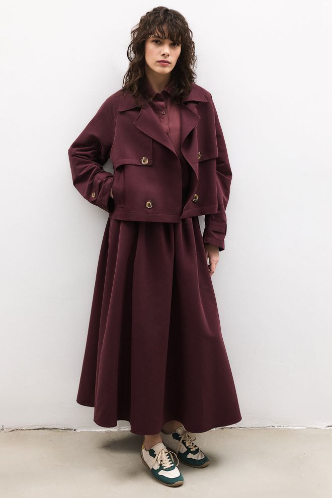 Touche Prive Claret Red Elegant Buttoned Set Wholesale Clothing 1