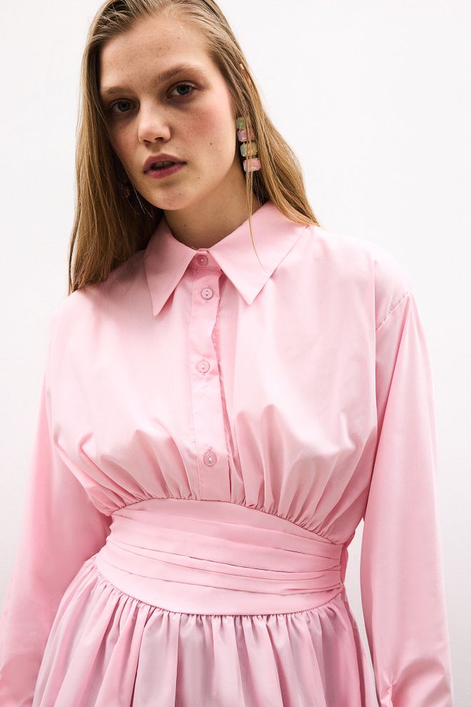 Touche Prive Ružová Tunika S Polo Výstrihom A Zapínaním Na Gombíky Veľkoobchod s oblečením Neformálny