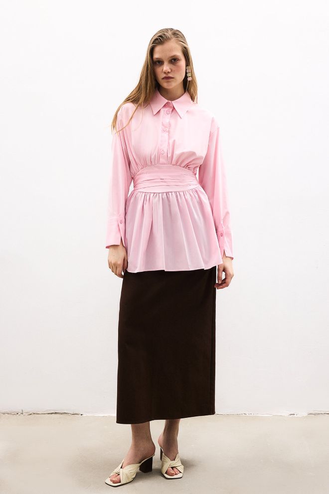 Touche Prive Ružová Tunika S Polo Výstrihom A Zapínaním Na Gombíky Veľkoobchod s oblečením Práca