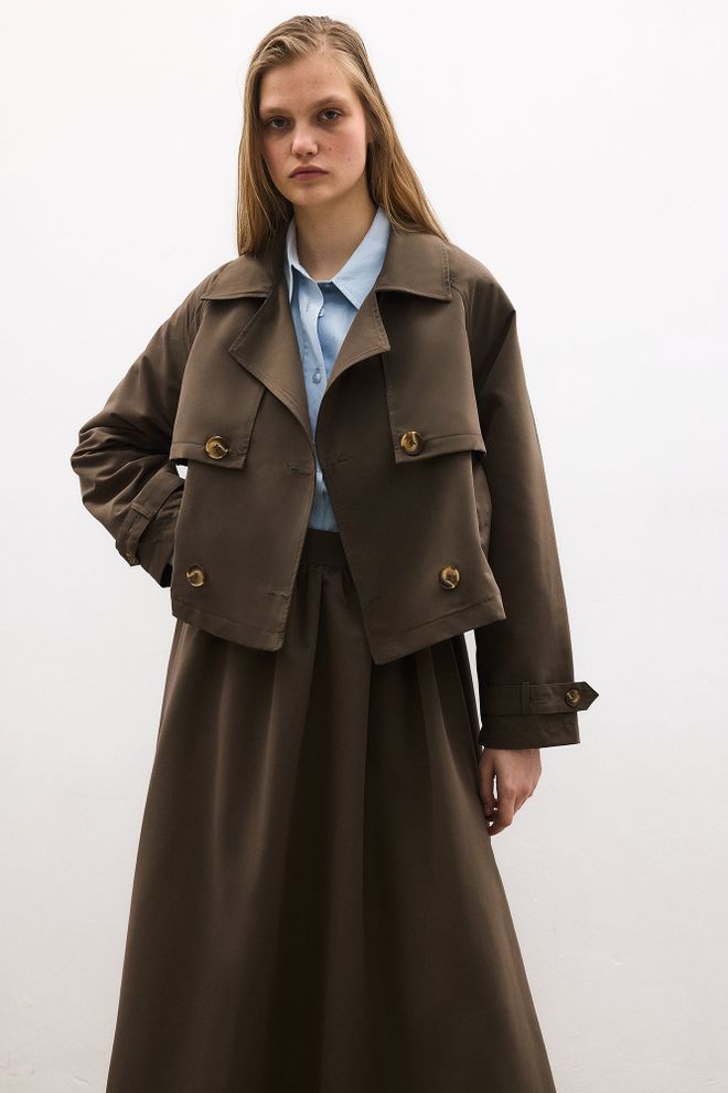 Touche Prive Brown Elegant Retro Set Wholesale Clothing Spring