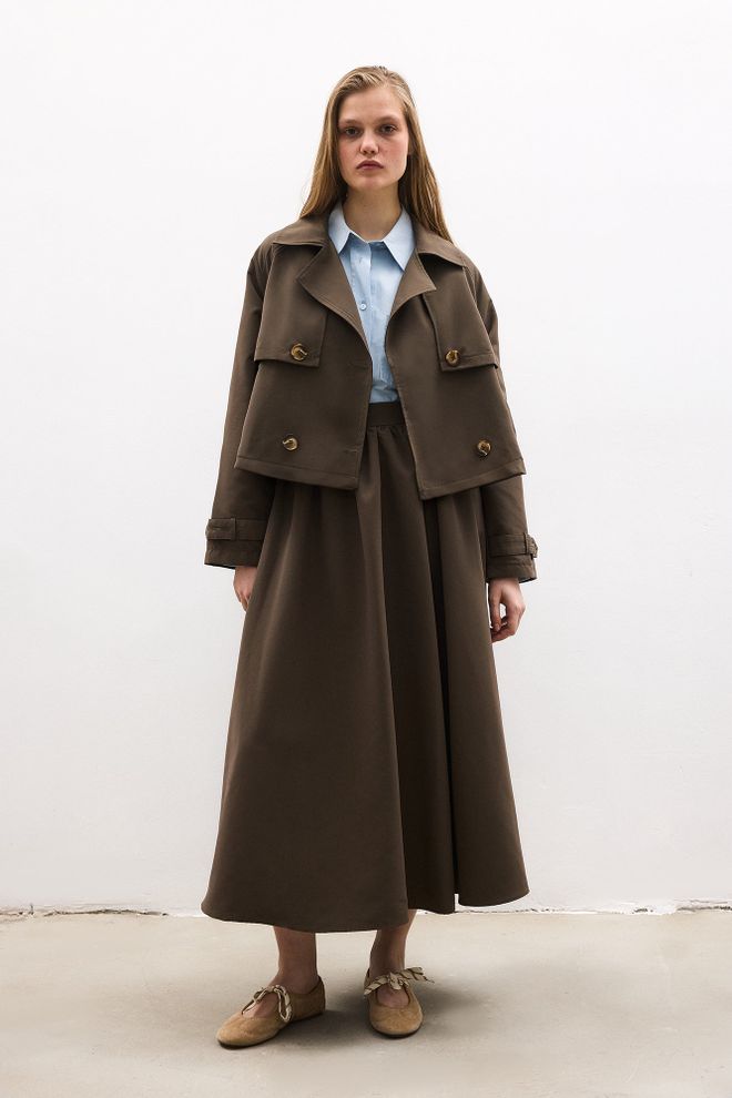 Touche Prive Brown Elegant Retro Set Wholesale Clothing Lounge