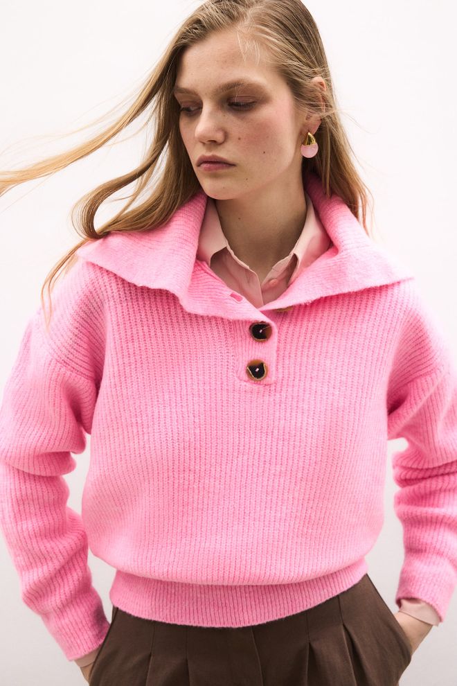 Touche Prive Pink Sweater Casual Streetwear For Work & Party Wholesale Clothing Lounge