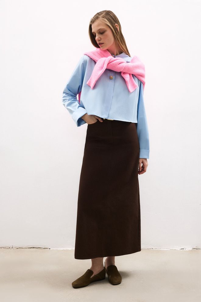 Touche Prive Plava Elegantna Formalna Ležerna Šminkerska Majica Veleprodaja odjeće Lounge