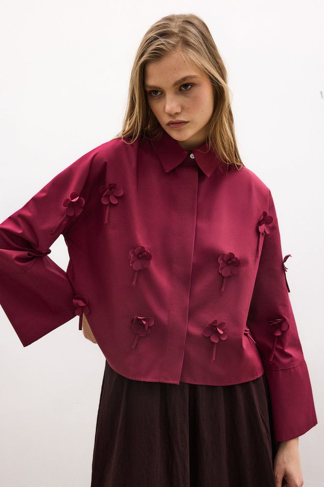 Touche Prive Claret Red Elegant Shirt Wholesale Clothing Work