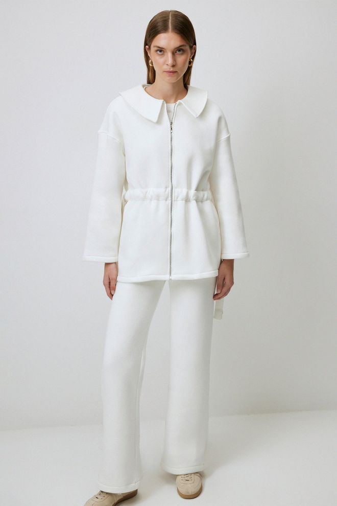 Touche Prive White Elegant Casual Set With Palazzo Pants Wholesale Clothing 1